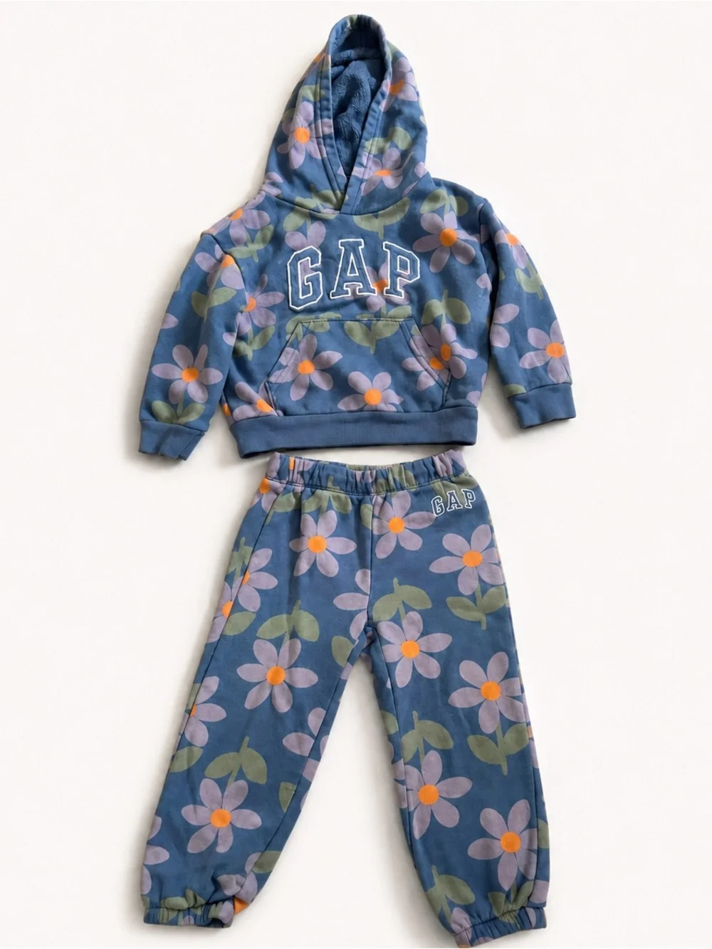 GAP Blue Floral Hooded Sweatshirt & Jogger Set